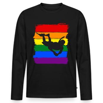 Schnorcheln LGBT Pride - Männer Premium Bio Langarmshirt - Schwarz - Vorne - Nico (187cm)