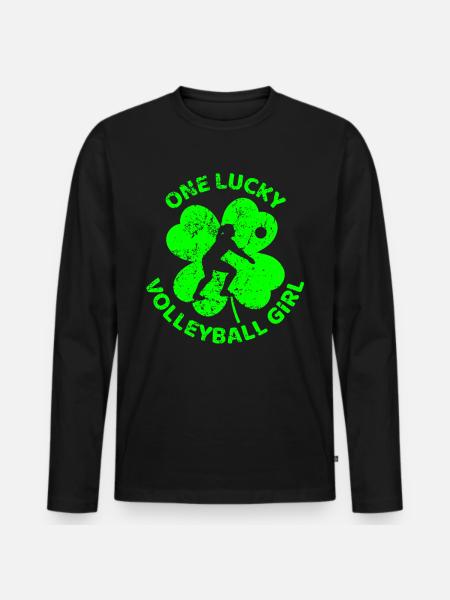 Volleyball Trèfle de la Saint-Patrick - T-shirt manches longues Premium bio Homme - noir