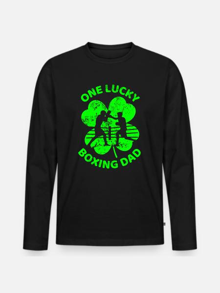 Boxing St. Patrick's day shamrock - Men's Premium Organic Long Sleeve Shirt - black