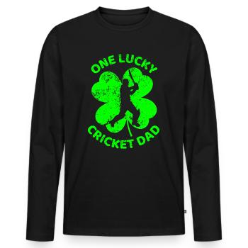 Trèfle de la Saint-Patrick de cricket - T-shirt manches longues Premium bio Homme - noir - Devant - Nico (187cm)