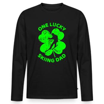Ski Trèfle de la Saint-Patrick - T-shirt manches longues Premium bio Homme - noir - Devant - Nico (187cm)