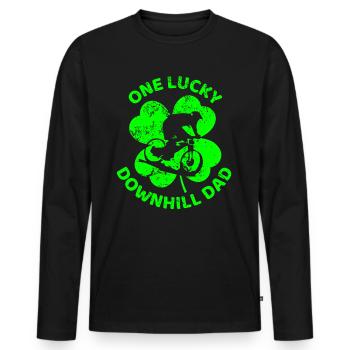 Radfahren St. Patrick's Day Kleeblatt - Männer Premium Bio Langarmshirt - Schwarz - Vorne - Nico (187cm)
