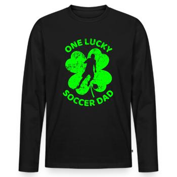 Soccer Trèfle de la Saint-Patrick - T-shirt manches longues Premium bio Homme - noir - Devant - Nico (187cm)