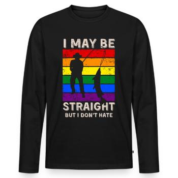 Fishing LGBT Rights - Men's Premium Organic Long Sleeve Shirt - black - Front - Nico (187cm)