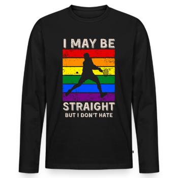 Tennis LGBT Rights - Men's Premium Organic Long Sleeve Shirt - black - Front - Nico (187cm)