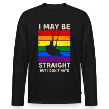 Paragliding LGBT Rights - Men's Premium Organic Long Sleeve Shirt - black - Front - Nico (187cm)