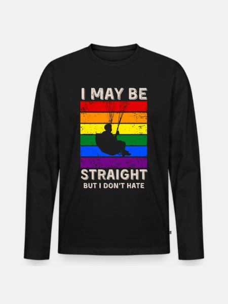 Paragliding LGBT Rights - Men's Premium Organic Long Sleeve Shirt - black