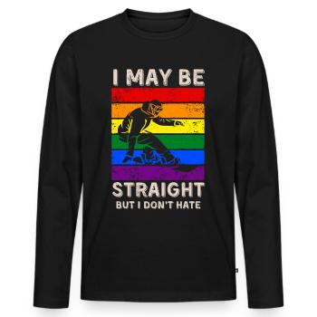 Snowboarding LGBT Rights - Men's Premium Organic Long Sleeve Shirt - black - Front - Nico (187cm)