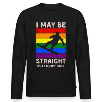Snowboarding LGBT Rights - Men's Premium Organic Long Sleeve Shirt - black - Front - Nico (187cm)
