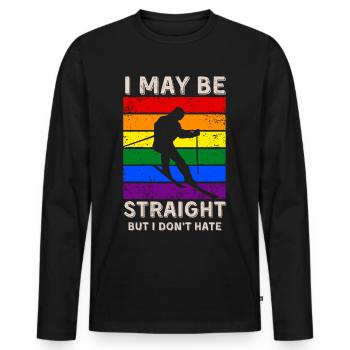 Ski Droits LGBT - T-shirt manches longues Premium bio Homme - noir - Devant - Nico (187cm)