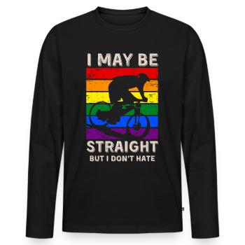 Biking LGBT Rights - Men's Premium Organic Long Sleeve Shirt - black - Front - Nico (187cm)
