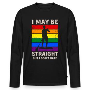 Paddleboard LGBT Rechte - Männer Premium Bio Langarmshirt - Schwarz - Vorne - Nico (187cm)