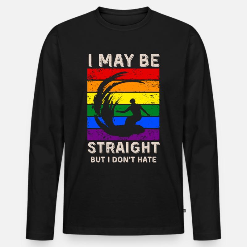 Surfen LGBT-Rechte - Männer Premium Bio Langarmshirt - Schwarz