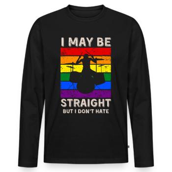 Drumming LGBT Rights - Men's Premium Organic Long Sleeve Shirt - black - Front - Nico (187cm)