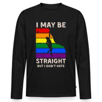 Escalader les droits LGBT - T-shirt manches longues Premium bio Homme - noir - Devant - Nico (187cm)