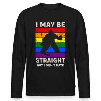 Eishockey LGBT-Rechte - Männer Premium Bio Langarmshirt - Schwarz - Vorne - Nico (187cm)