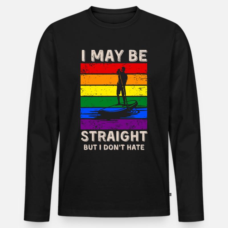 Paddleboard LGBT Rechte - Männer Premium Bio Langarmshirt - Schwarz