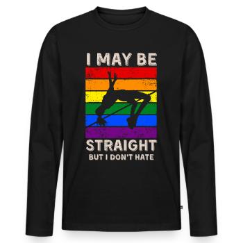 Hochspringende LGBT-Rechte - Männer Premium Bio Langarmshirt - Schwarz - Vorne - Nico (187cm)