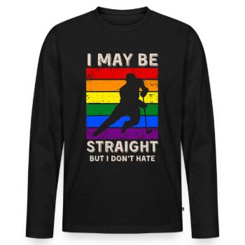 Eishockey LGBT-Rechte - Männer Premium Bio Langarmshirt - Schwarz - Vorne - Nico (187cm)