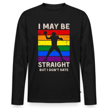 Football LGBT Rights - Men's Premium Organic Long Sleeve Shirt - black - Front - Nico (187cm)