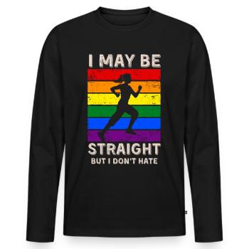 Appliquer les droits LGBT - T-shirt manches longues Premium bio Homme - noir - Devant - Nico (187cm)
