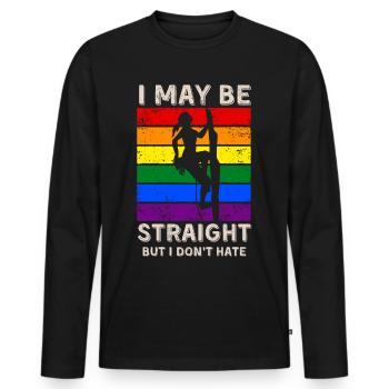 Escalader les droits LGBT - T-shirt manches longues Premium bio Homme - noir - Devant - Nico (187cm)