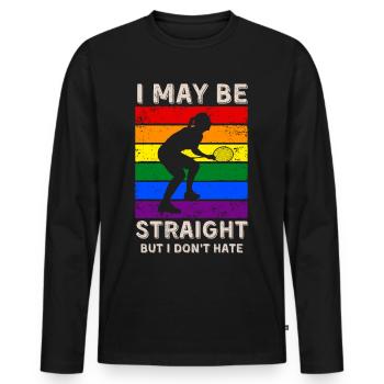 Droits LGBT au badminton - T-shirt manches longues Premium bio Homme - noir - Devant - Nico (187cm)