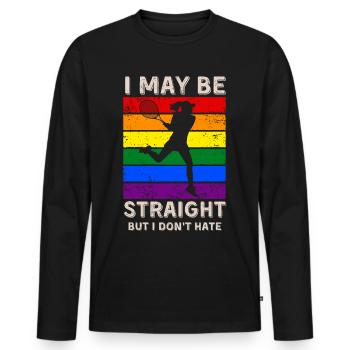 Tennis LGBT Rights - Men's Premium Organic Long Sleeve Shirt - black - Front - Nico (187cm)