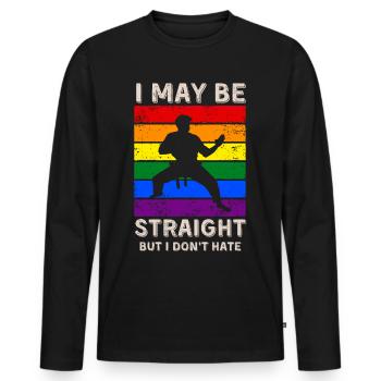 Karaté Droits LGBT - T-shirt manches longues Premium bio Homme - noir - Devant - Nico (187cm)