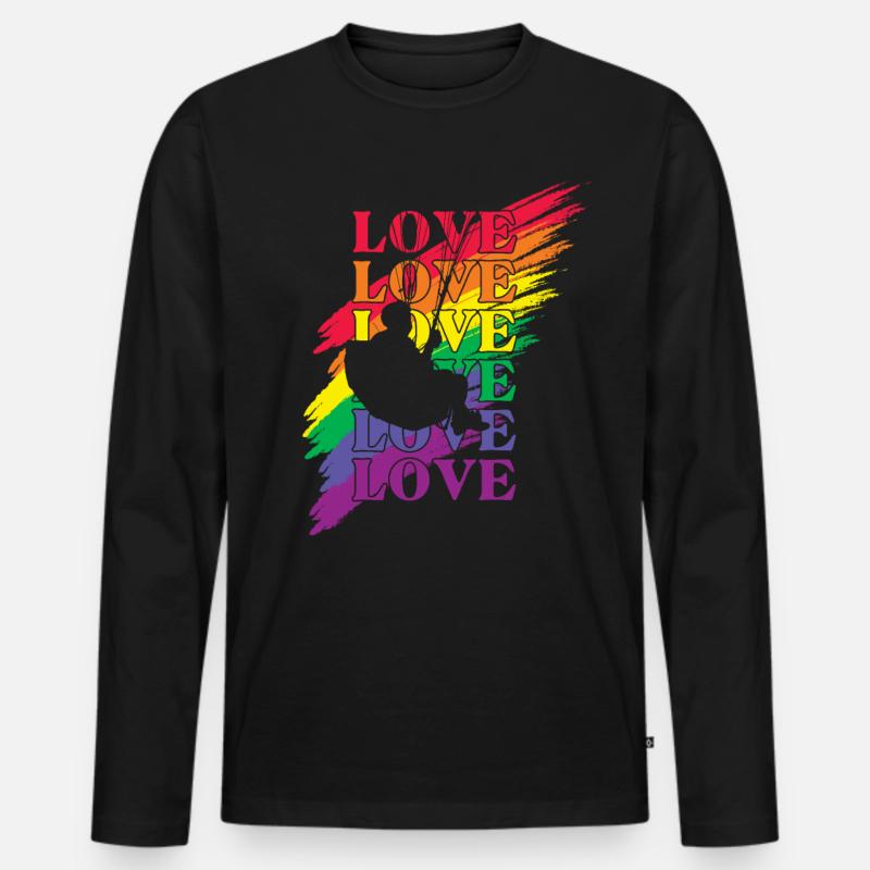 Paragliding LGBT Pride - Männer Premium Bio Langarmshirt - Schwarz