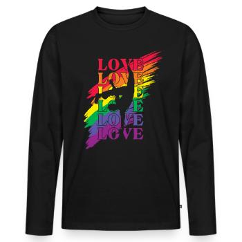 Capoeira LGBT Pride - Men's Premium Organic Long Sleeve Shirt - black - Front - Nico (187cm)