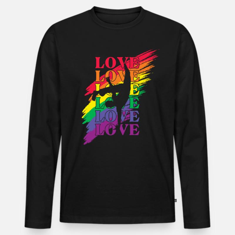 Capoeira LGBT Pride - Männer Premium Bio Langarmshirt - Schwarz