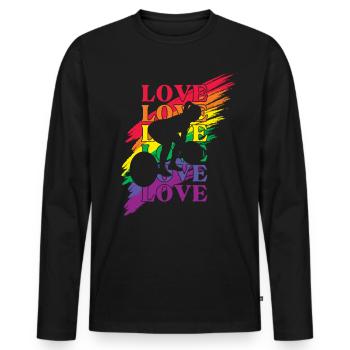 Gewichtheben LGBT Pride - Männer Premium Bio Langarmshirt - Schwarz - Vorne - Nico (187cm)