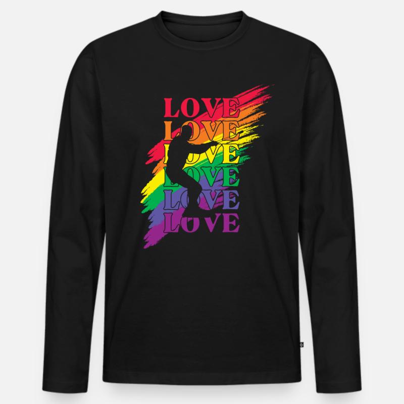 Wakeboard LGBT Pride - Männer Premium Bio Langarmshirt - Schwarz