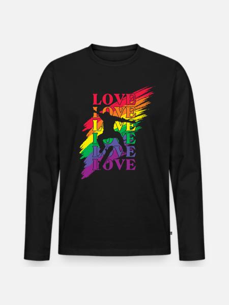 Skater LGBT Pride - Männer Premium Bio Langarmshirt - Schwarz