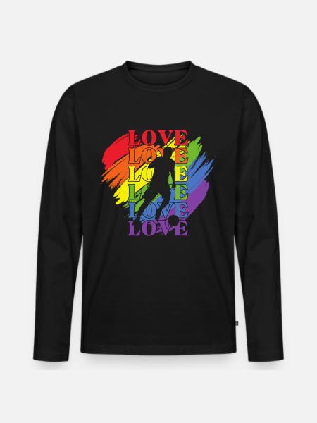 Soccer LGBT Pride - T-shirt manches longues Premium bio Homme - noir