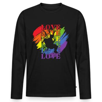 Paramoteur LGBT Pride - T-shirt manches longues Premium bio Homme - noir - Devant - Nico (187cm)