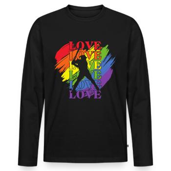 Baseball LGBT Pride - Männer Premium Bio Langarmshirt - Schwarz - Vorne - Nico (187cm)