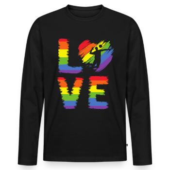 Volleyball LGBT Pride - Men's Premium Organic Long Sleeve Shirt - black - Front - Nico (187cm)