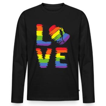 Klettern auf der LGBT Pride - Männer Premium Bio Langarmshirt - Schwarz - Vorne - Nico (187cm)