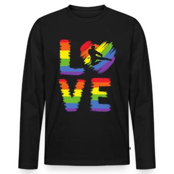 Fierté LGBT de Taekwondo - T-shirt manches longues Premium bio Homme - noir - Devant - Nico (187cm)