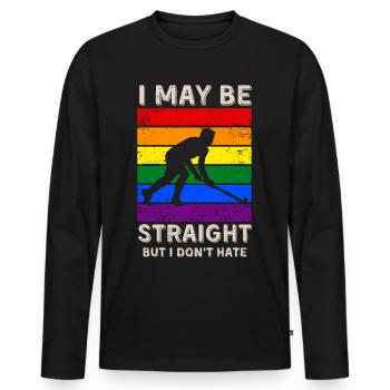 Hockey Droits LGBT - T-shirt manches longues Premium bio Homme - noir - Devant - Nico (187cm)