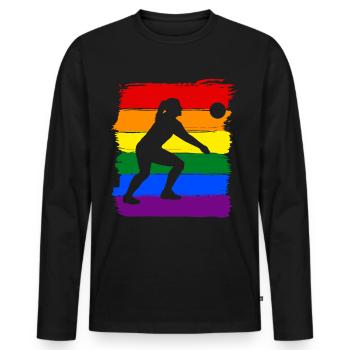 Women Volleyball LGBT - Men's Premium Organic Long Sleeve Shirt - black - Front - Nico (187cm)