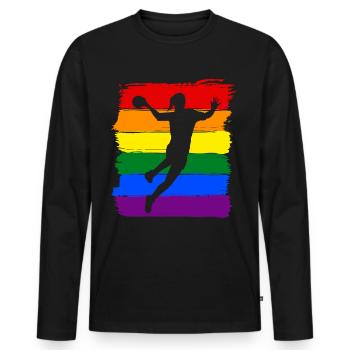 Women Handball LGBT - Men's Premium Organic Long Sleeve Shirt - black - Front - Nico (187cm)
