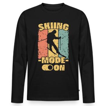 Ski rétro - T-shirt manches longues Premium bio Homme - noir - Devant - Nico (187cm)