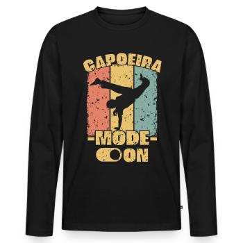 Capoeira retro - Men's Premium Organic Long Sleeve Shirt - black - Front - Nico (187cm)