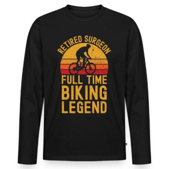 Légende du vélo chirurgien à la retraite - T-shirt manches longues Premium bio Homme - noir - Devant - Nico (187cm)