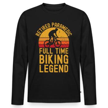 Retired paramedic biking legend - Men's Premium Organic Long Sleeve Shirt - black - Front - Nico (187cm)
