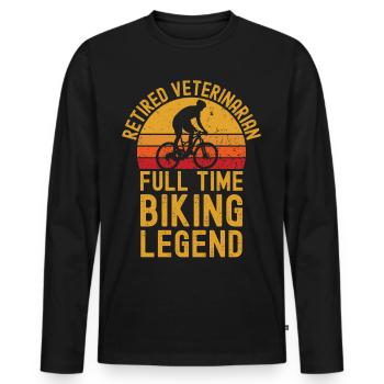 Légende du vélo vétérinaire à la retraite - T-shirt manches longues Premium bio Homme - noir - Devant - Nico (187cm)
