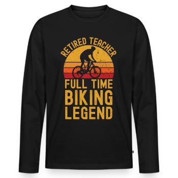 Légende du vélo enseignant à la retraite - T-shirt manches longues Premium bio Homme - noir - Devant - Nico (187cm)